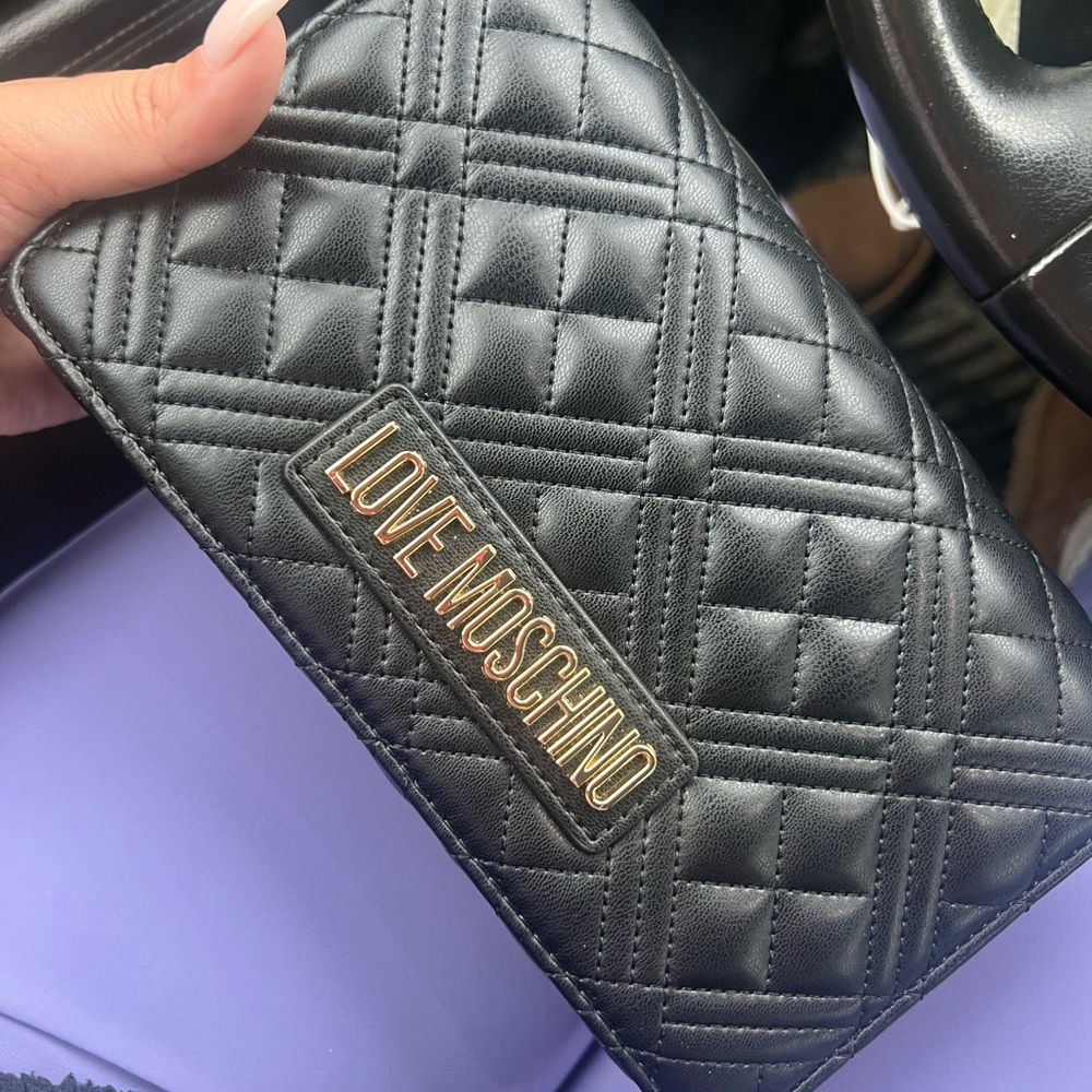 Love Moschino Black Quilted Clutch